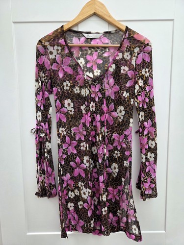 Vintage bhs sheer mesh floral - vintage,