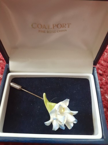 Coalport china flower pin - china,