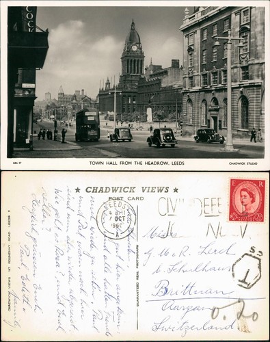 Postcard leeds town hall from - leeds,
