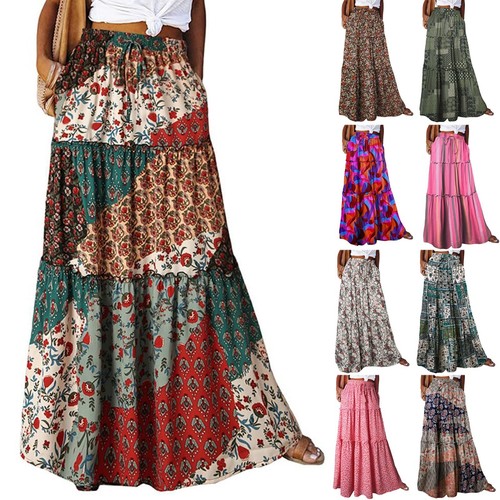 Women bohemian high waist long - women,