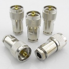 5pcs PL259 UHF Plug Male Clamp Type Compression for Aircell 7 Ultraflex 7 LMR300