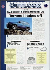 Nissan Outlook Issue 1 July 1993 UK Market Foldout Brochure Micra Sunny Primera
