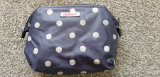 Cath Kidston Dark Blue Polka dot zip up makeup wash bag bathroom