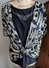 New Women's Blue Blouse Top ~  Roman Originals Ladies Size Large ~ BNWT 