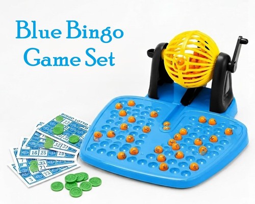 Blue family bingo game - family,