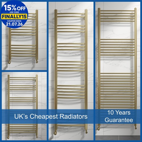 Brushed brass heated - heated, towel
