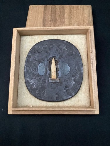 Japanese sword tsuba iron - iron, with