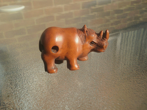 Hand carved wood netsuke baby - hand,