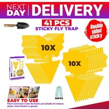 41 PCS Fruit Fly Traps Double sided Fungus Gnat Sticky Catcher Fly Traps Catcher