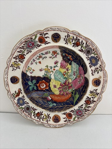 Antique mason blue floral - antique,