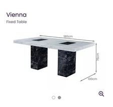 Vienna Two Tone Solid Marble Dinning Table