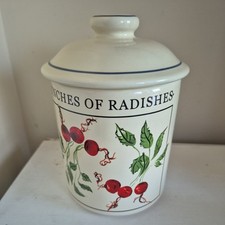 Vintage Rayware Storage Jar Bunches Of Radishes Apples And Cloves 