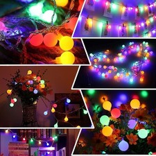 Christmas String Lights Mains Powered Plug in Globe 8 Modes 100 LEDs 10M