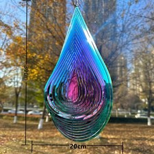 3D Wind Spinner Outdoor Yard Ornament Garden Metal Helix Spinners Hanging Decor