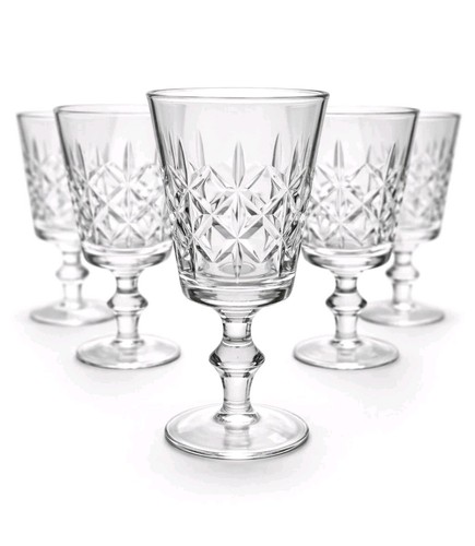 Cut glass water - water, wine
