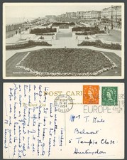 Brighton, Sunken Gardens, Sea Front, Beach Huts, Street Scene 1954 Old Postcard