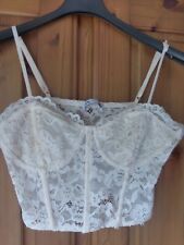 Zara Womens Cream Lace Bralette Crop Top. Strappy/Sleeveless, Size S
