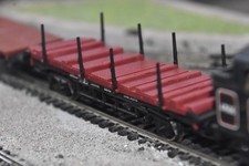 Hornby R235-0010 SAA Flat Steel Carrier Wagon 400105 Maroon vgc OO