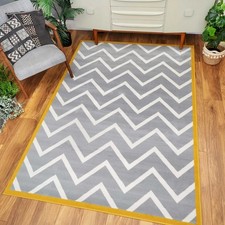 Living Room Rug Grey Stripe