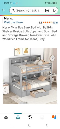 Bunk bed with - mattress, and