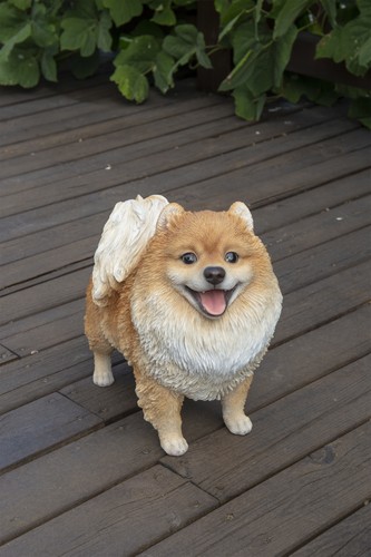 Pomerania dog figure - dog, garden