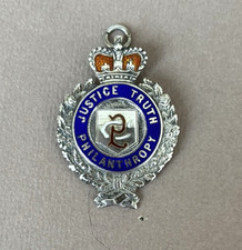 ANTIQUE 1922 STERLING SILVER POCKET WATCH FOB RAOB Justice Truth Philanthropy HM