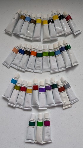 Acrylic paint tubes mixed - paint,