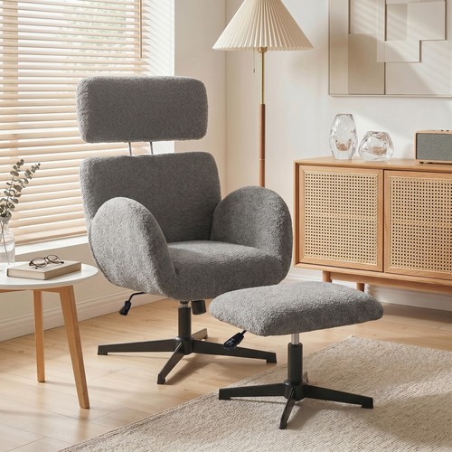 Swivel armchair and footstool - swivel,