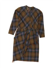 LUISA SPAGNOLI Womens Long Sleeve Sheath Dress IT 42 Medium Khaki Check AP04