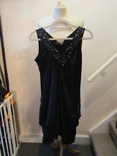 Women's Pussycat  london Black Beads Cocktail Party Dress UK Size L  14