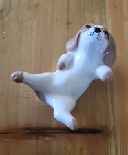 Vintage Szeiler England Miniature Hound Dog Porcelain Figurine Puppy Adorable 