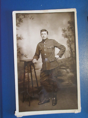Postcard man military - man,