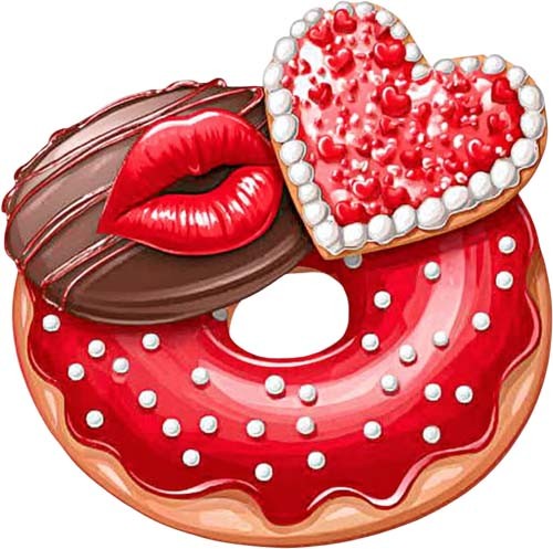 Valentine day donut - donut, art