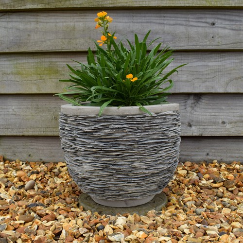 Plant pot stone - plant, slate
