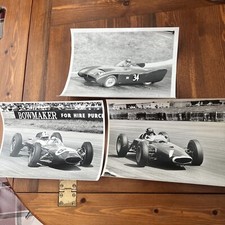 Vintage Press Car Racing Pictures X 3, Lotus, Graham Hill Etc￼