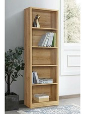 Metro Tall Wide Bookcase Oak