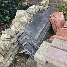 Reclaimed Staffordshire Blue Victorian Copings Ridge Approx 45cm Long