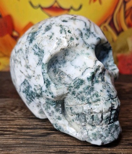 Hand carved chunky tree agate - carved,