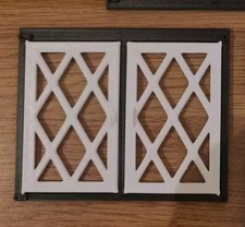 Not Hobbies Dolls House Double Window Lattice Black White Opening Thin