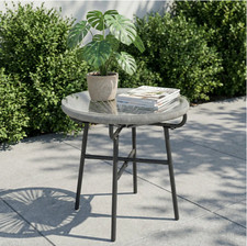 Grey Rattan Coffee Table Small