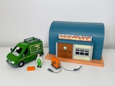 Fireman Sam Mike Flood Green Tools Repairs Van, Workshop And Mike figure