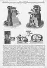 The Tighe-Hamilton Bevel Gear Cutting Machines Antique Engineering Print 1881