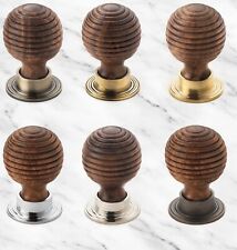 Rosewood Brown Wood Wooden Beehive Cupboard Cabinet Door Knob Knobs Backplate