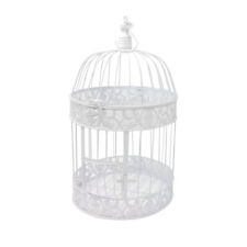 Large Decorative Bird Cage White Round Metal Birdcage Wedding Vintage Decor UK