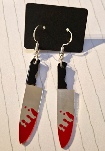 Halloween bloody knife dangle - halloween,