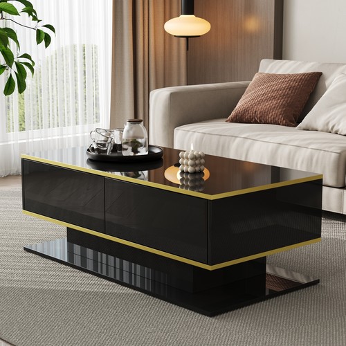 Led coffee table storage - w/,