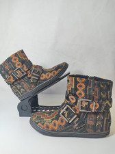 Womens Blowfish Malibu Textile Ankle Boots UK 4 Black Brown 