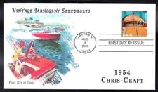 Vintage Mahogany Speedboat 1954 CHRIS-CRAFT Stamp KSC First Day Cover FDC B8191