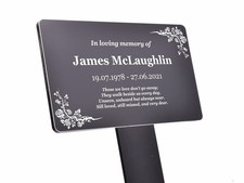 Personalised Black & White Memorial Plaque – Custom Grave or Garden Marker