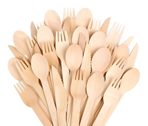 Biodegradable wooden forks - wooden,